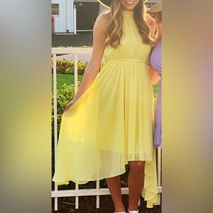 Nordstrom Chiffon Yellow Halter dress